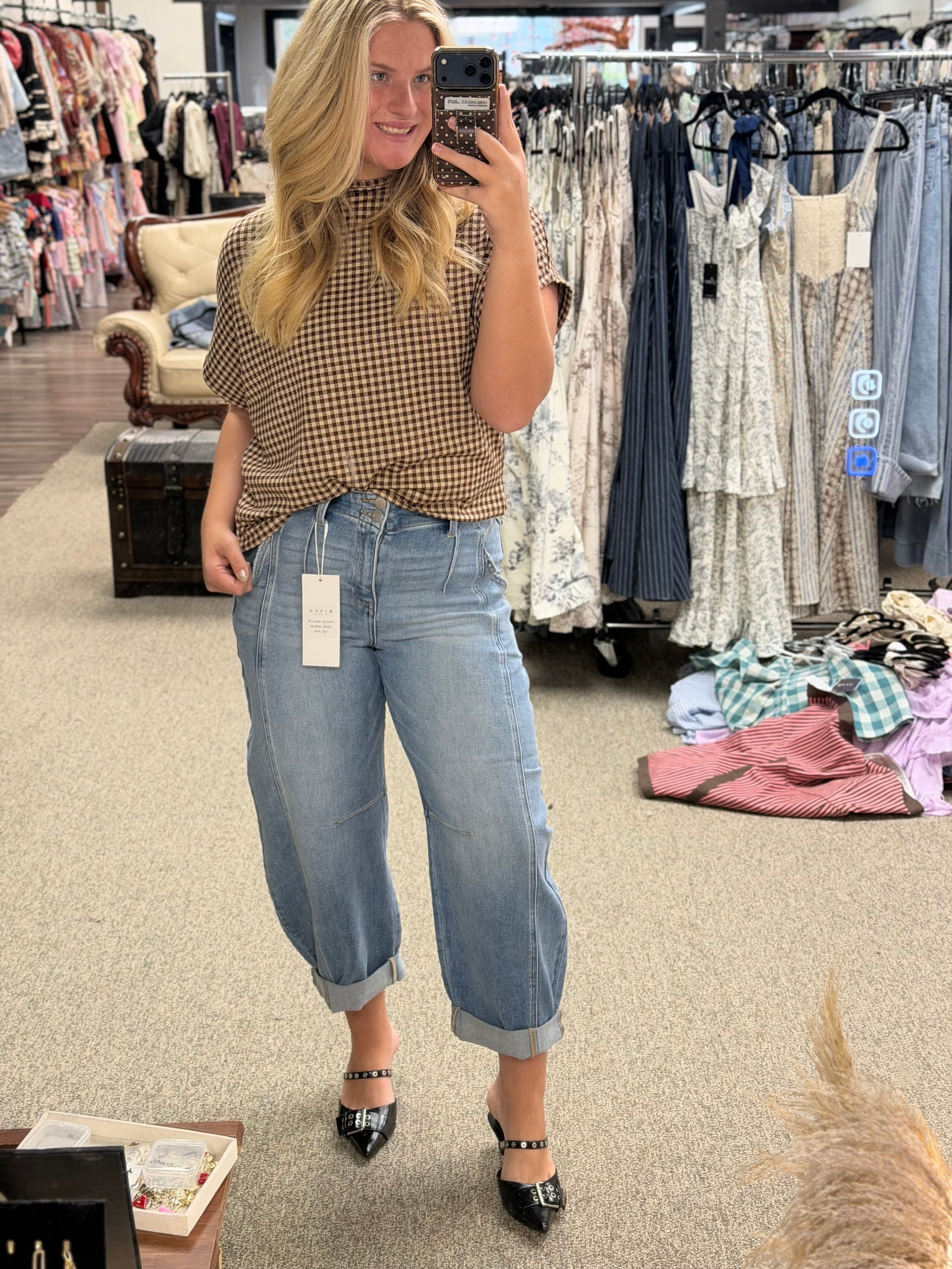 Risen On the Curve Barrel Jeans