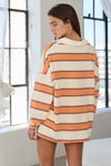 orange and blue striped sweatshirt