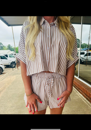 Brown pinstripe set