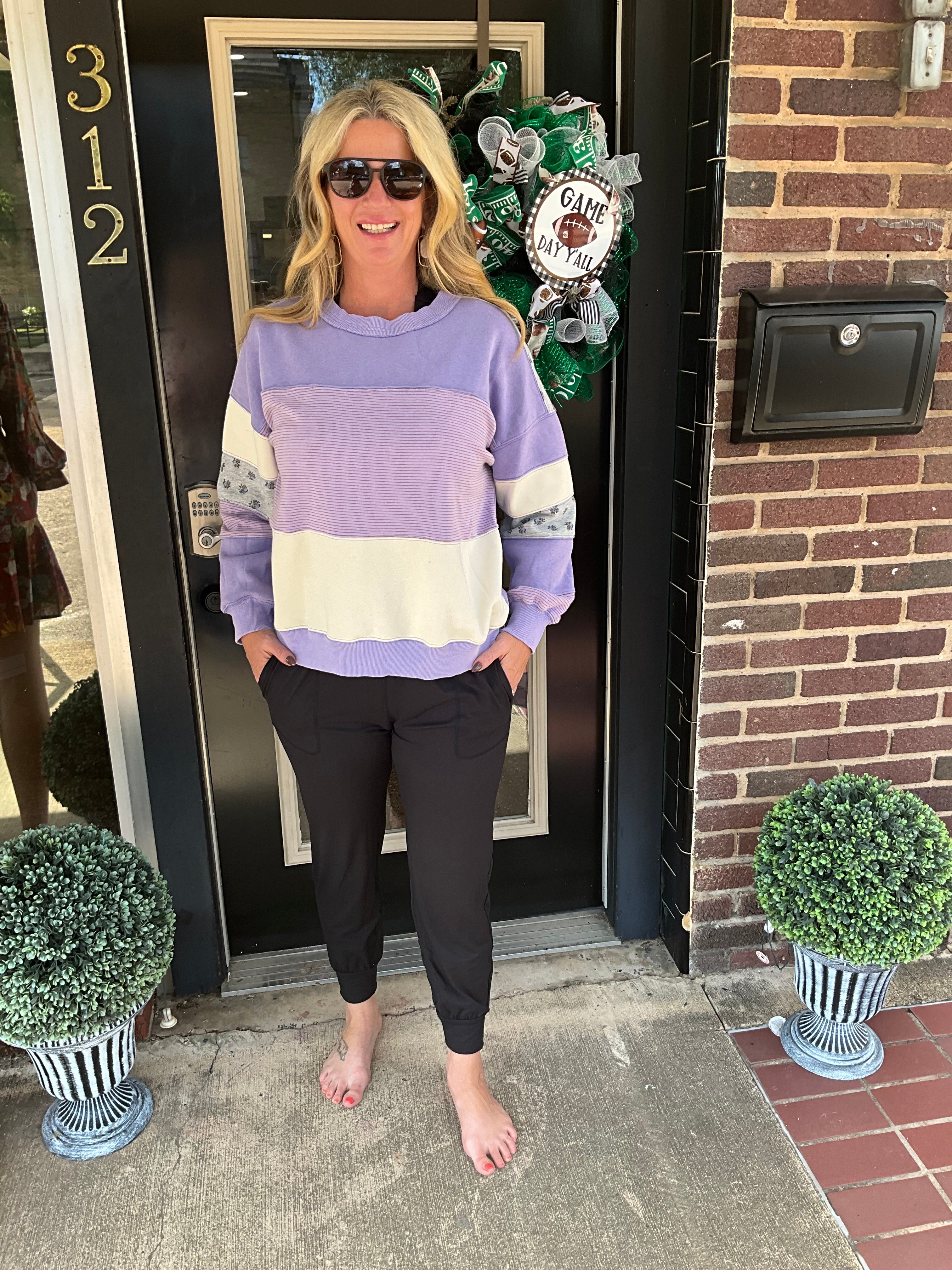 Lavender easel pullover