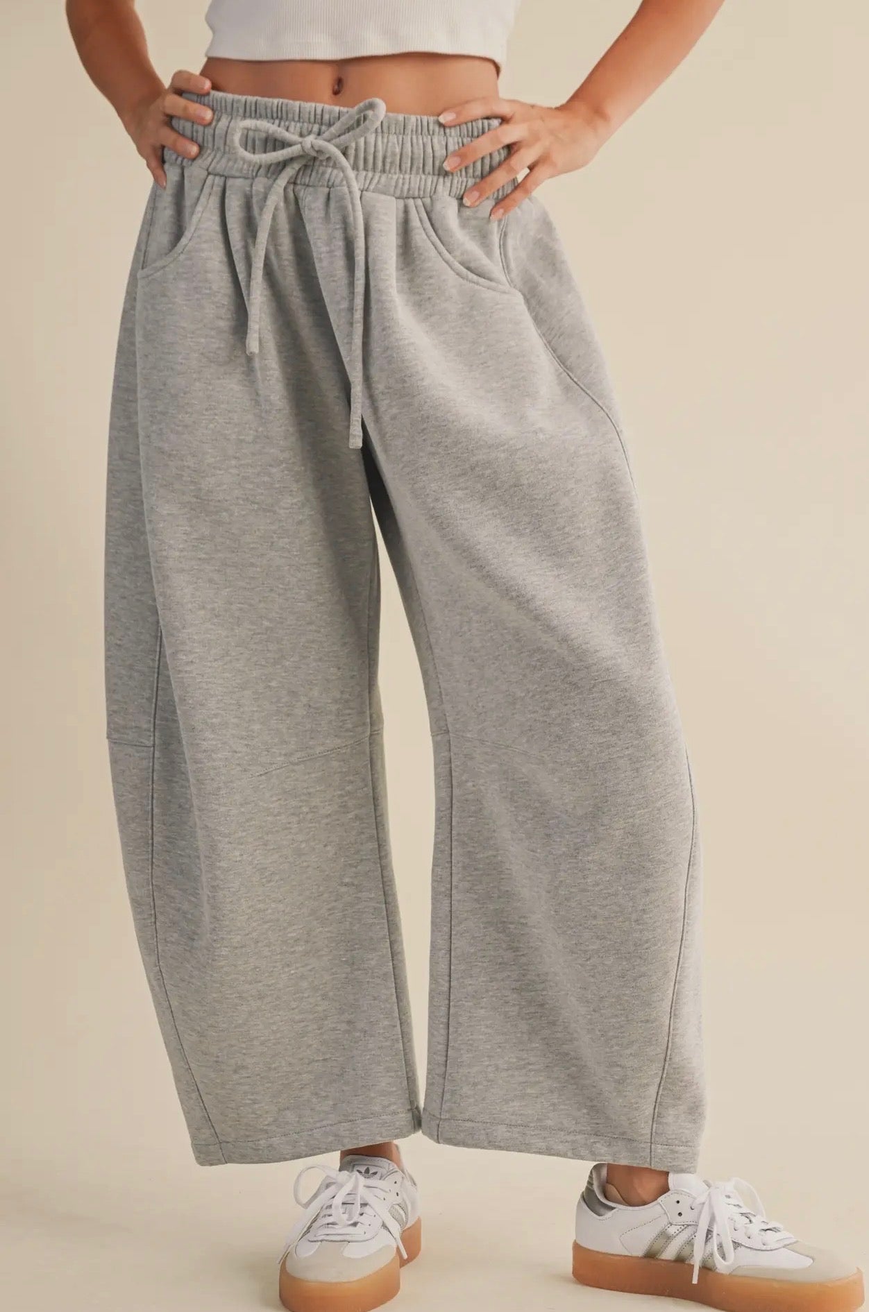Grey barrel sweatpants