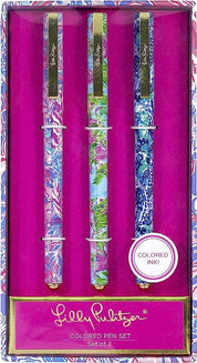 Pen Set Of 3 (Colored Ink), Viva La Lilly