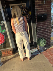 Coastal Patchwork Wide-Leg Pants