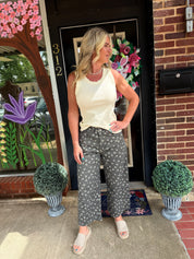 Charcoal floral pants