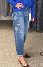 RISEN Flower Power Baby Barrel Jeans