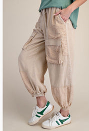 Boho Embroidered Cargo Jogger Pants