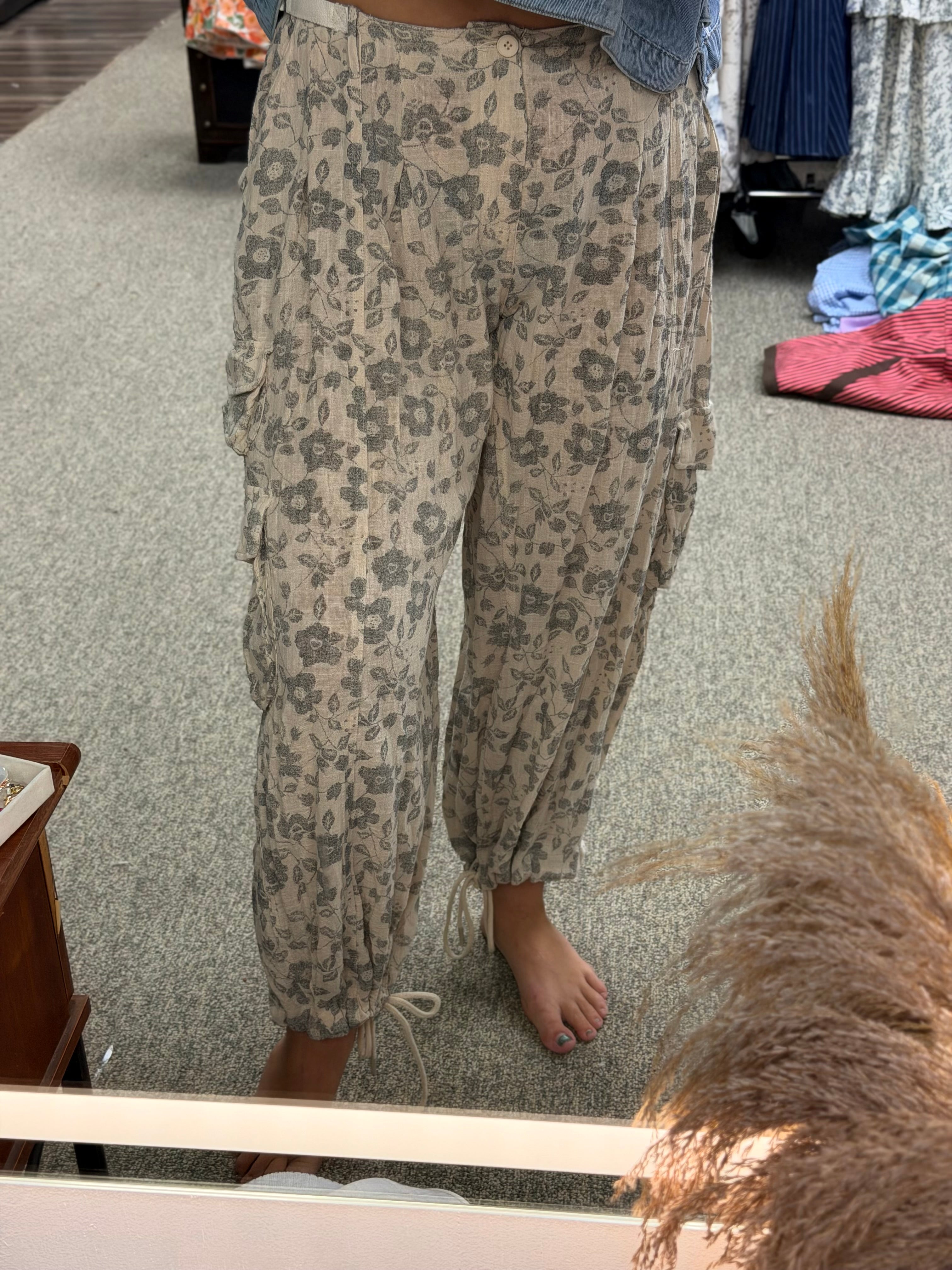 Free Spirit Floral Cargo Pants
