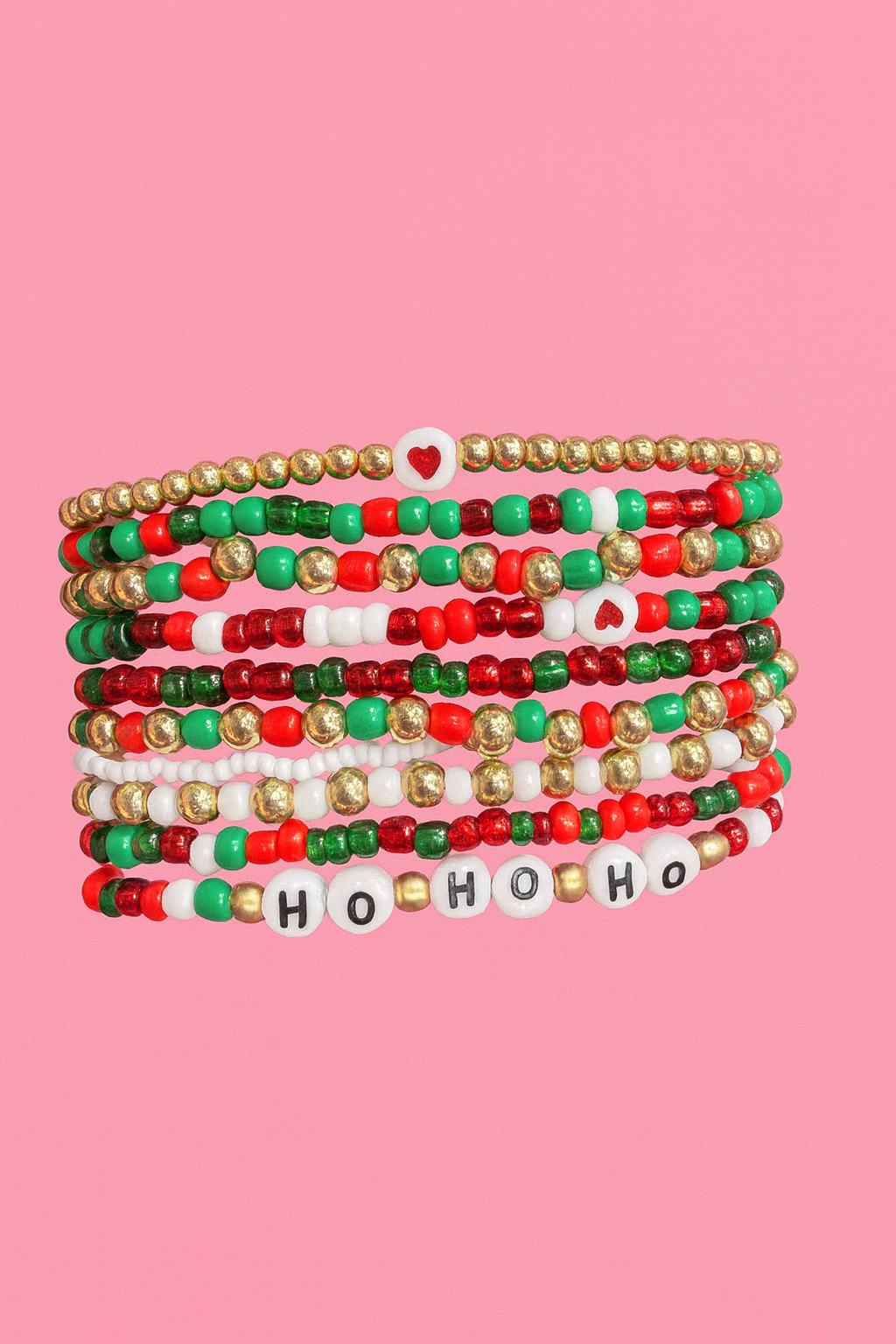 10 pack of holiday beaded bracelets