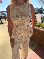 Golden Safari Leopard Peplum Tank Top