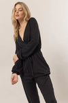 black knit  jumpsuit