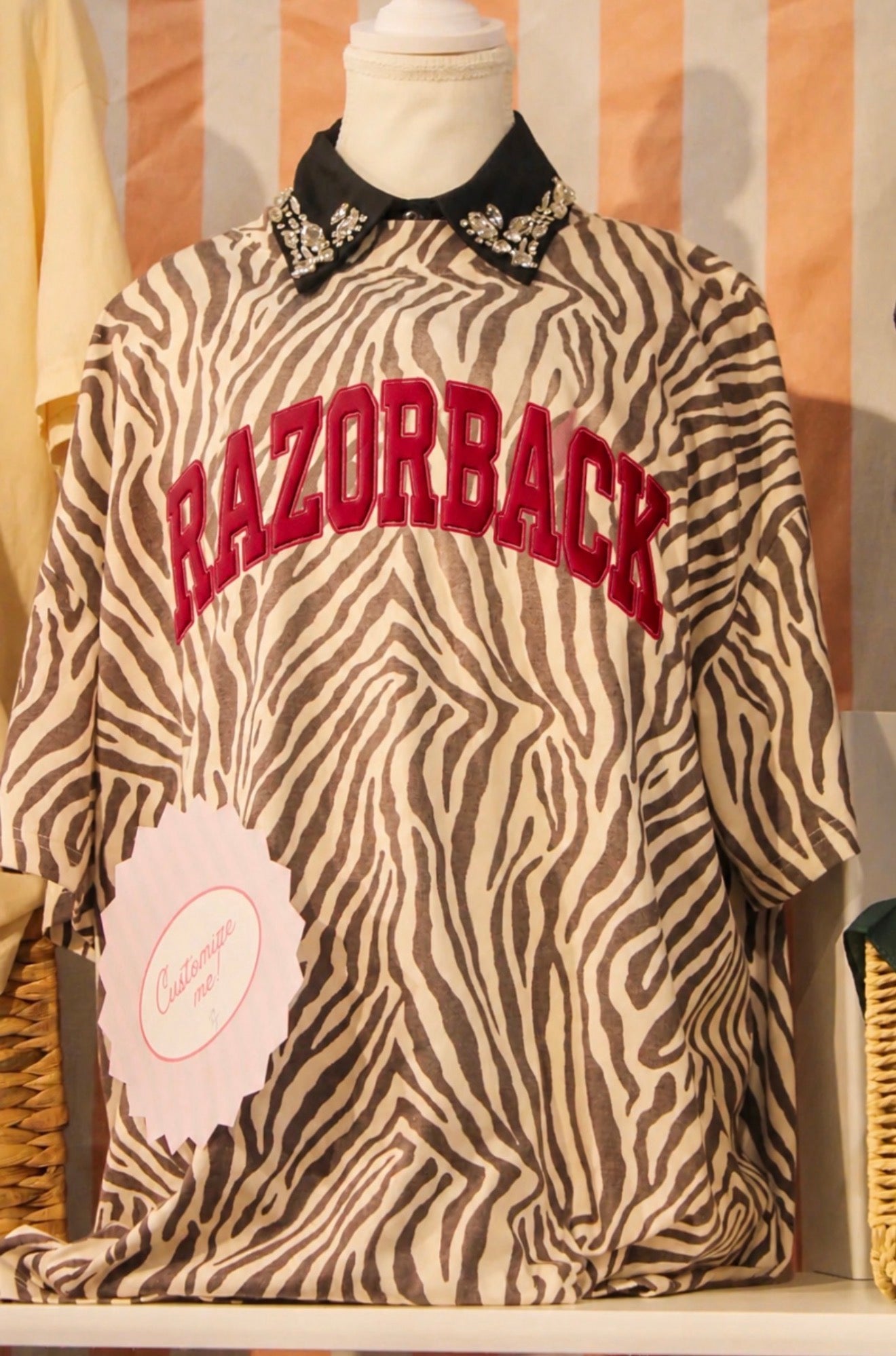 Arkansas Razorbacks Zebra Print Tee