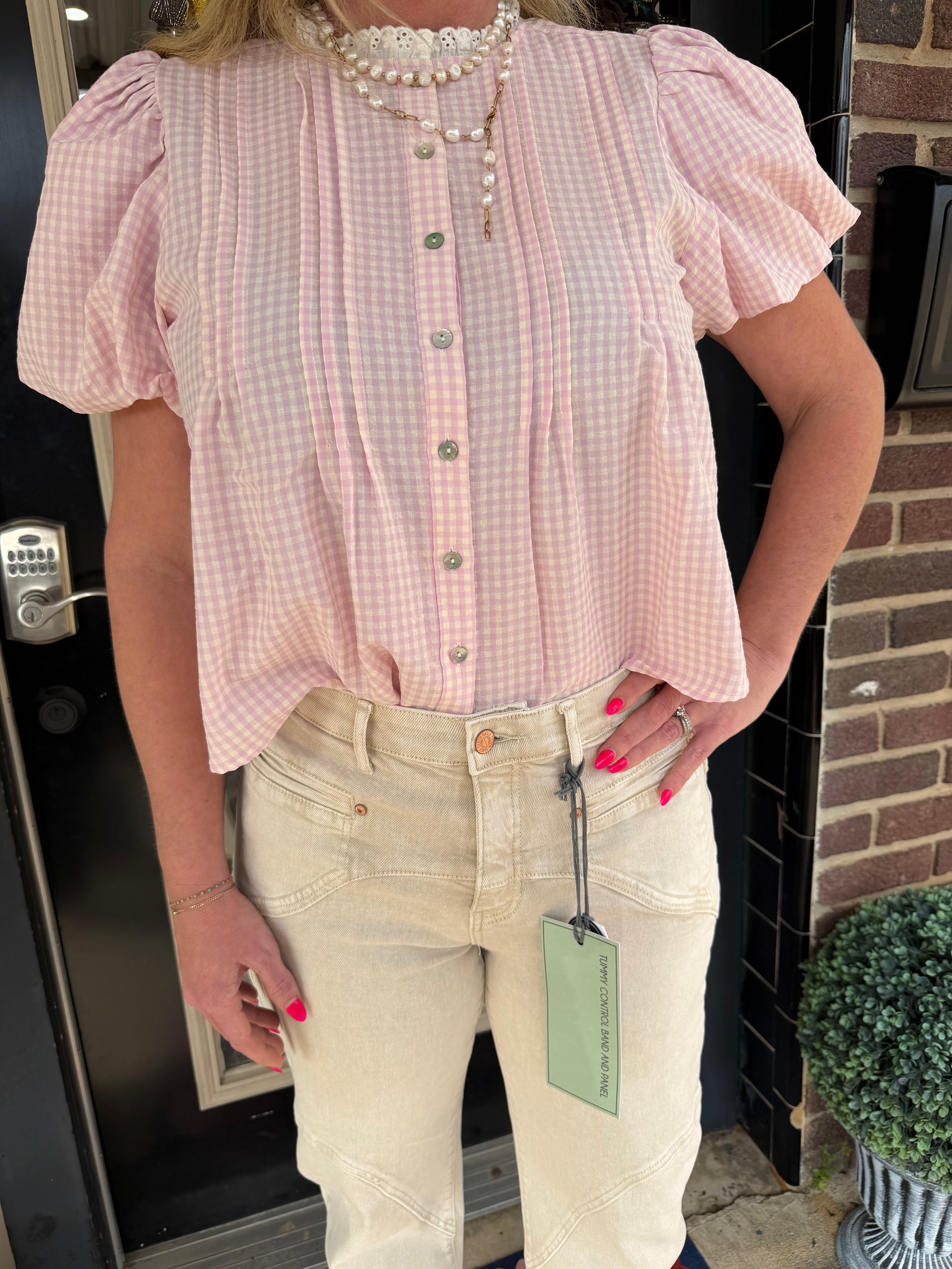 Sweet Magnolia Gingham Blouse