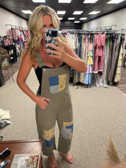 Patchwork Pocket Overalls