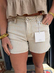 Sandy Stripe Lovervet Denim Shorts