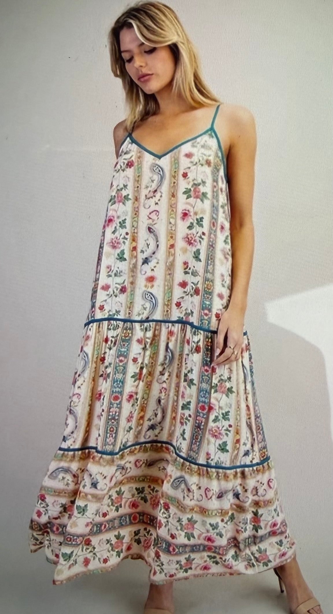 Gardenia floral maxi dress