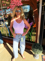 Tummy control petal cutout jeans