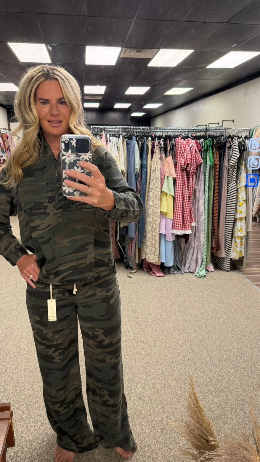 Vintage Havana Camo Quarter-Zip Top