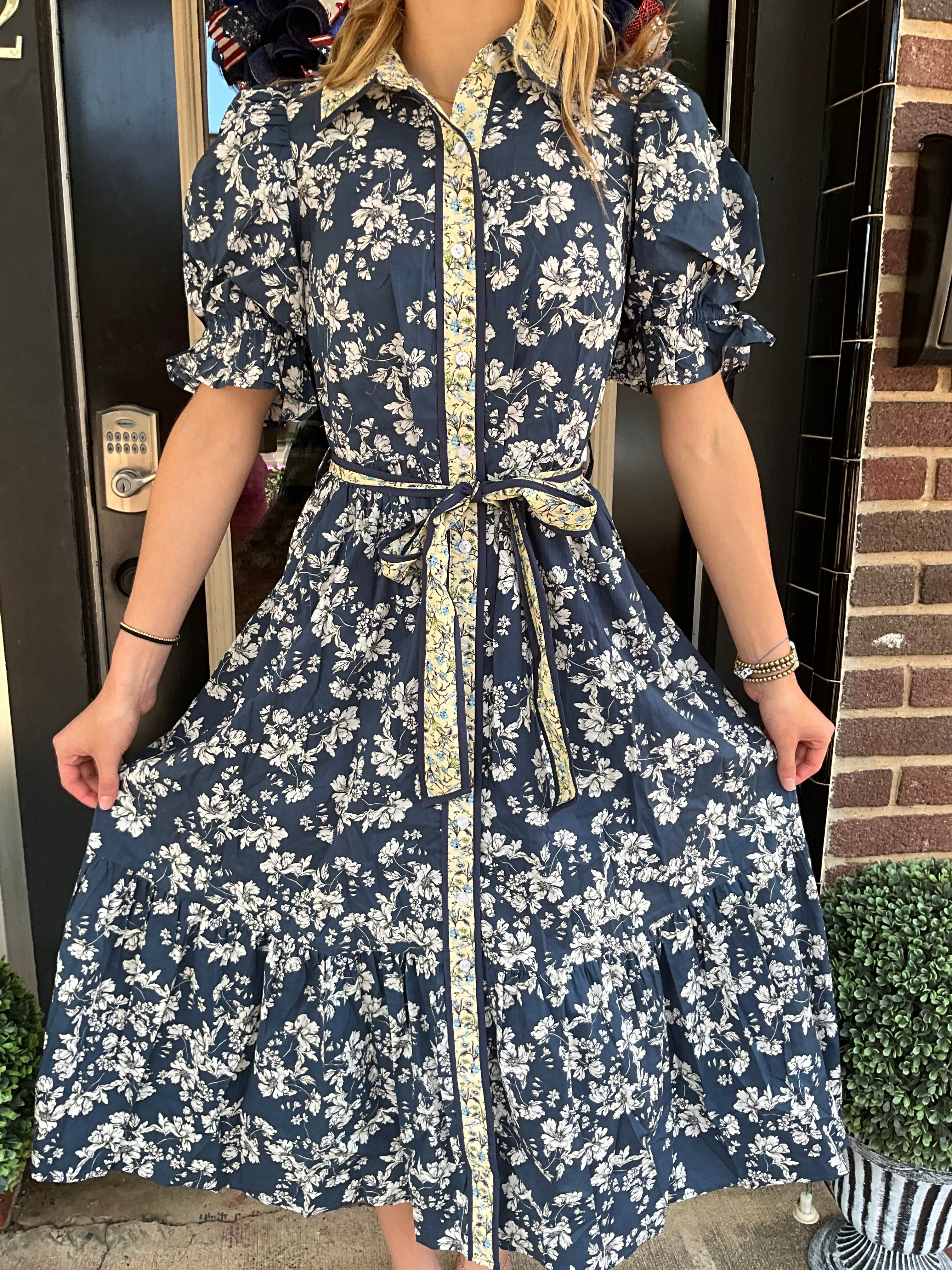 Navy meadows dress