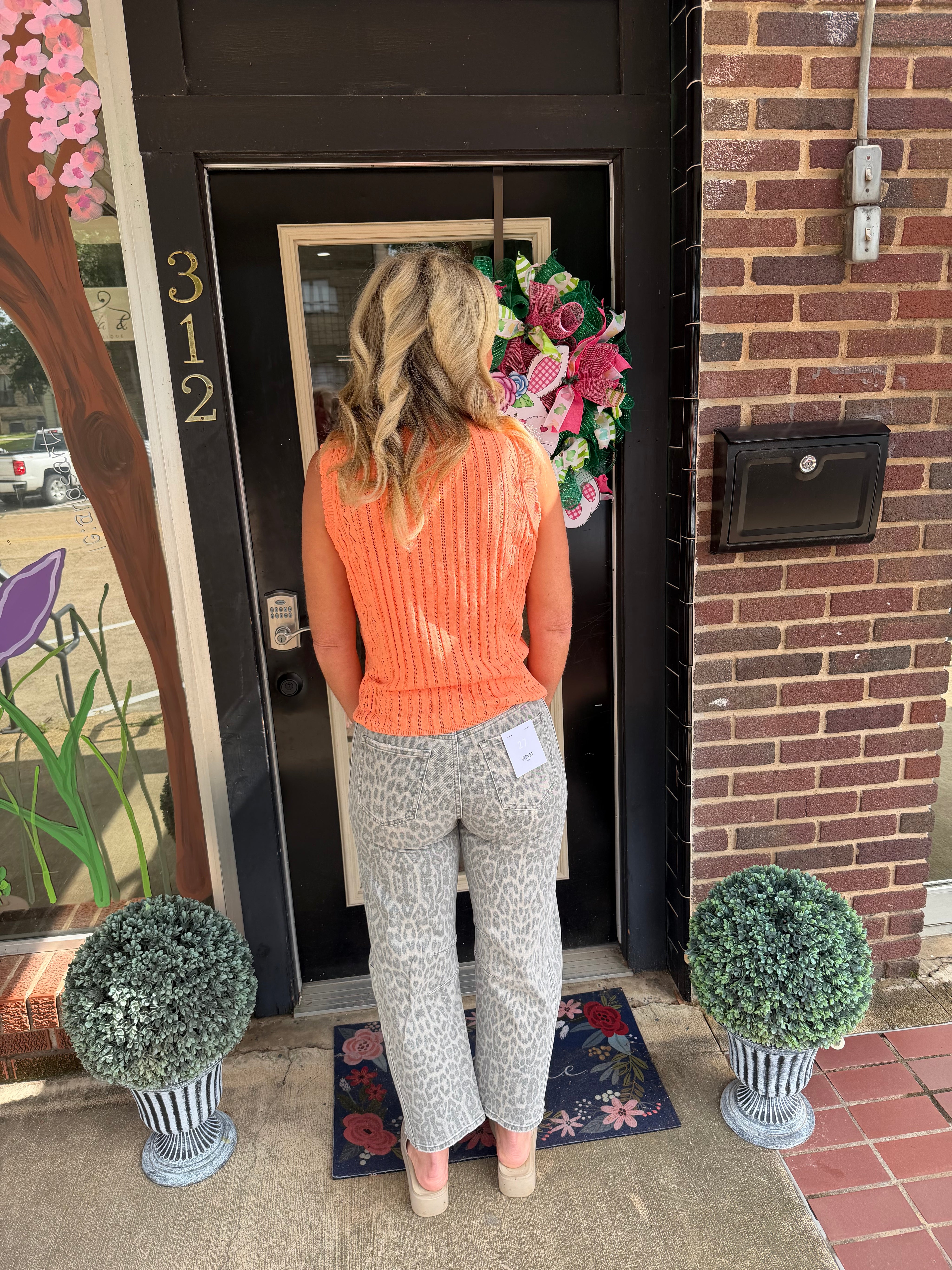 Vervet grey leopard jeans