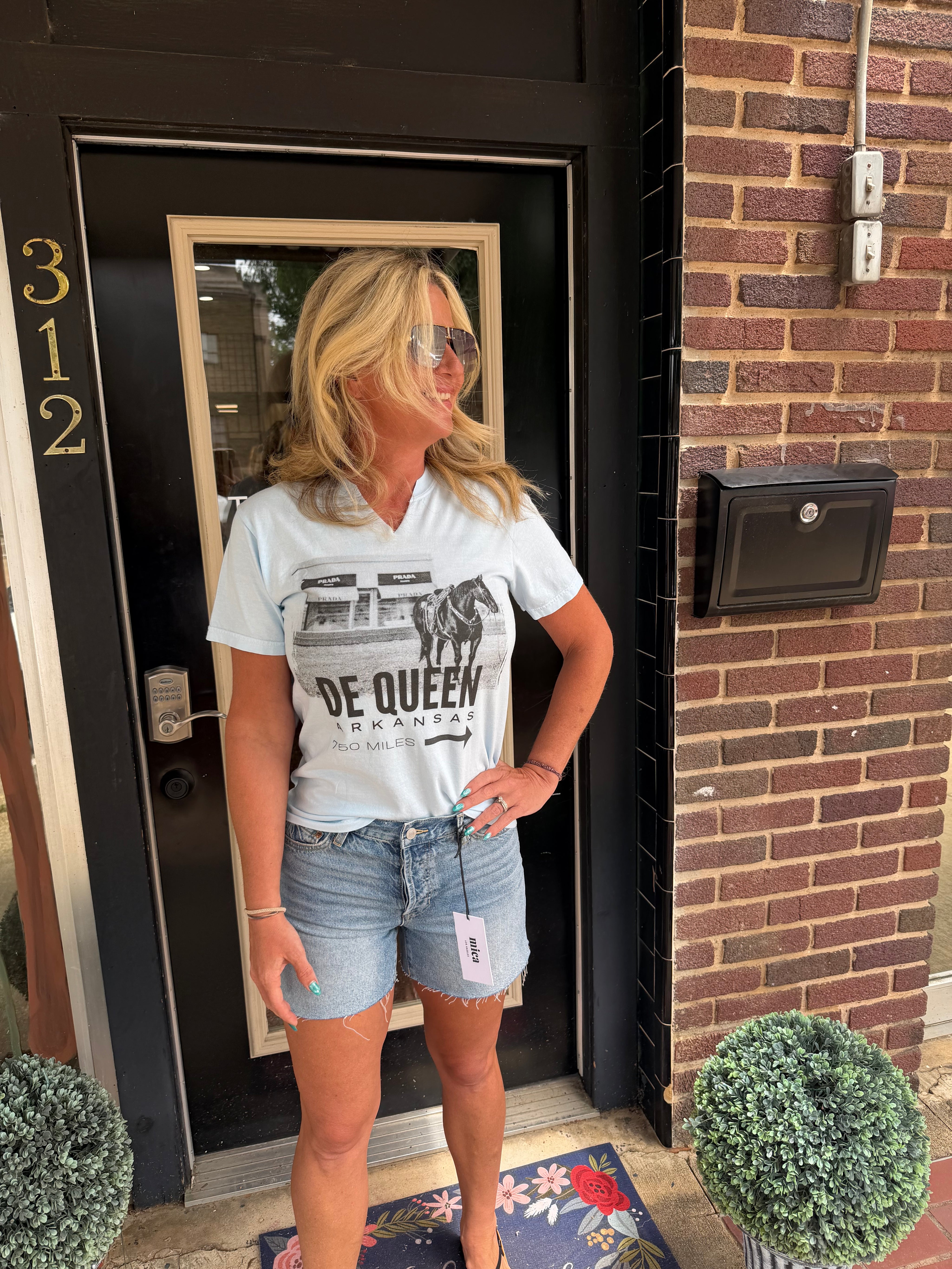 One & only button fly denim shorts