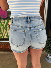 Risen light wash stitched detail