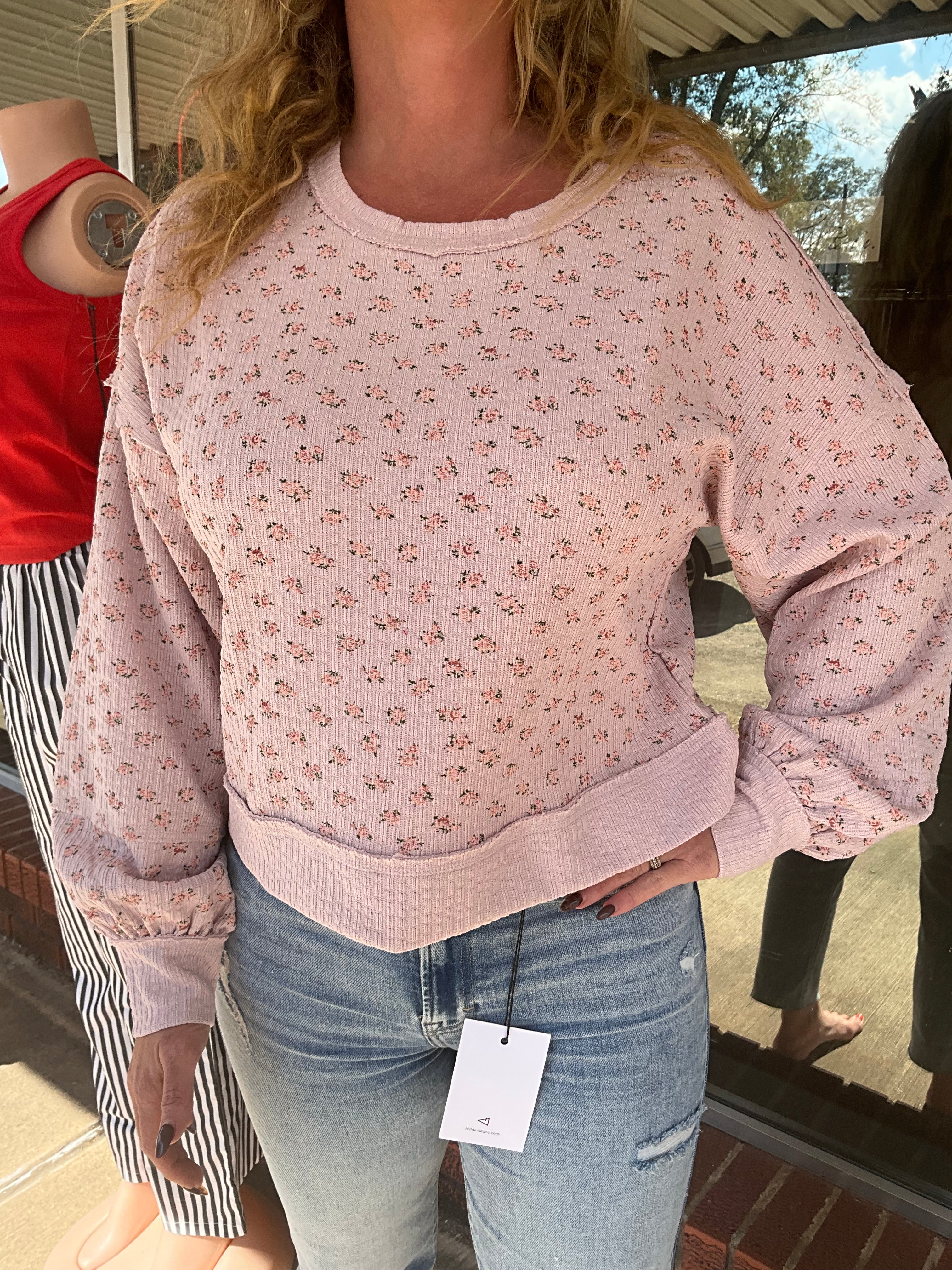 Pink floral sweatshirt