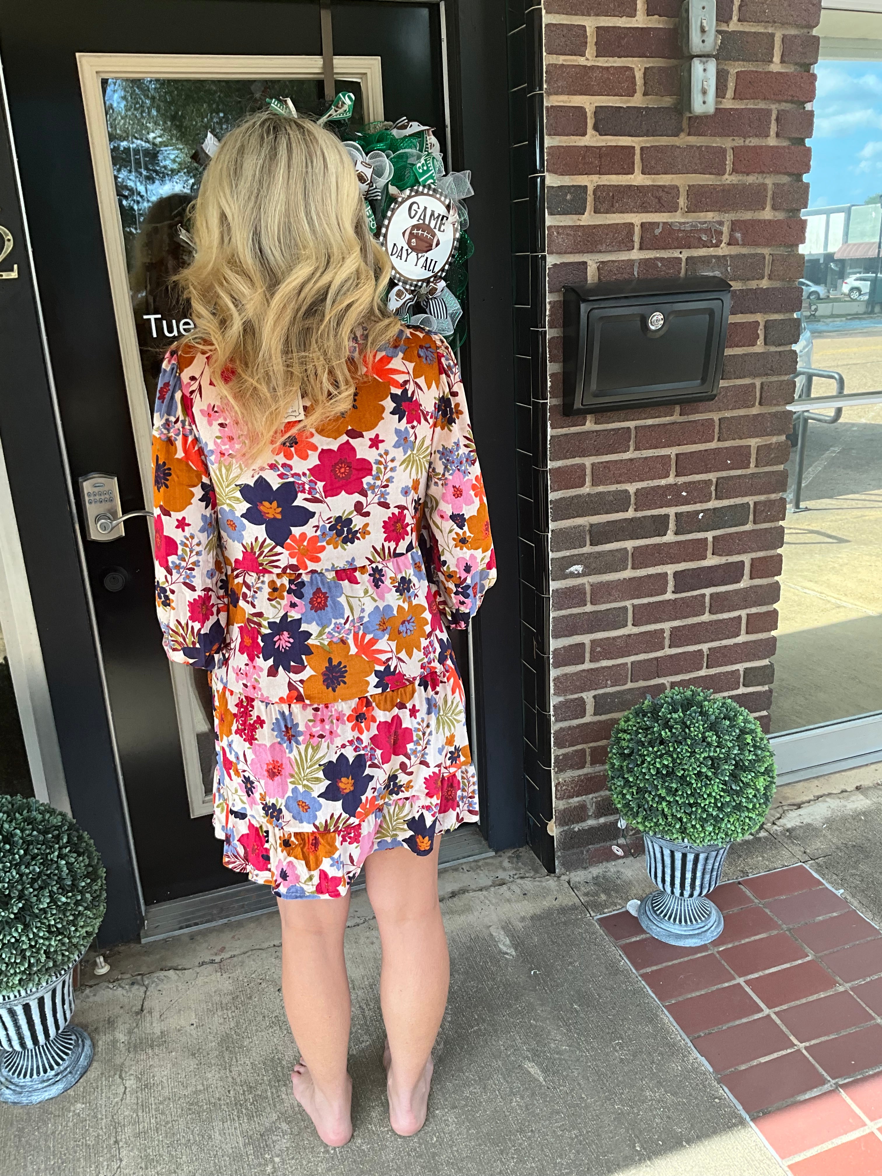 Velvet floral dress
