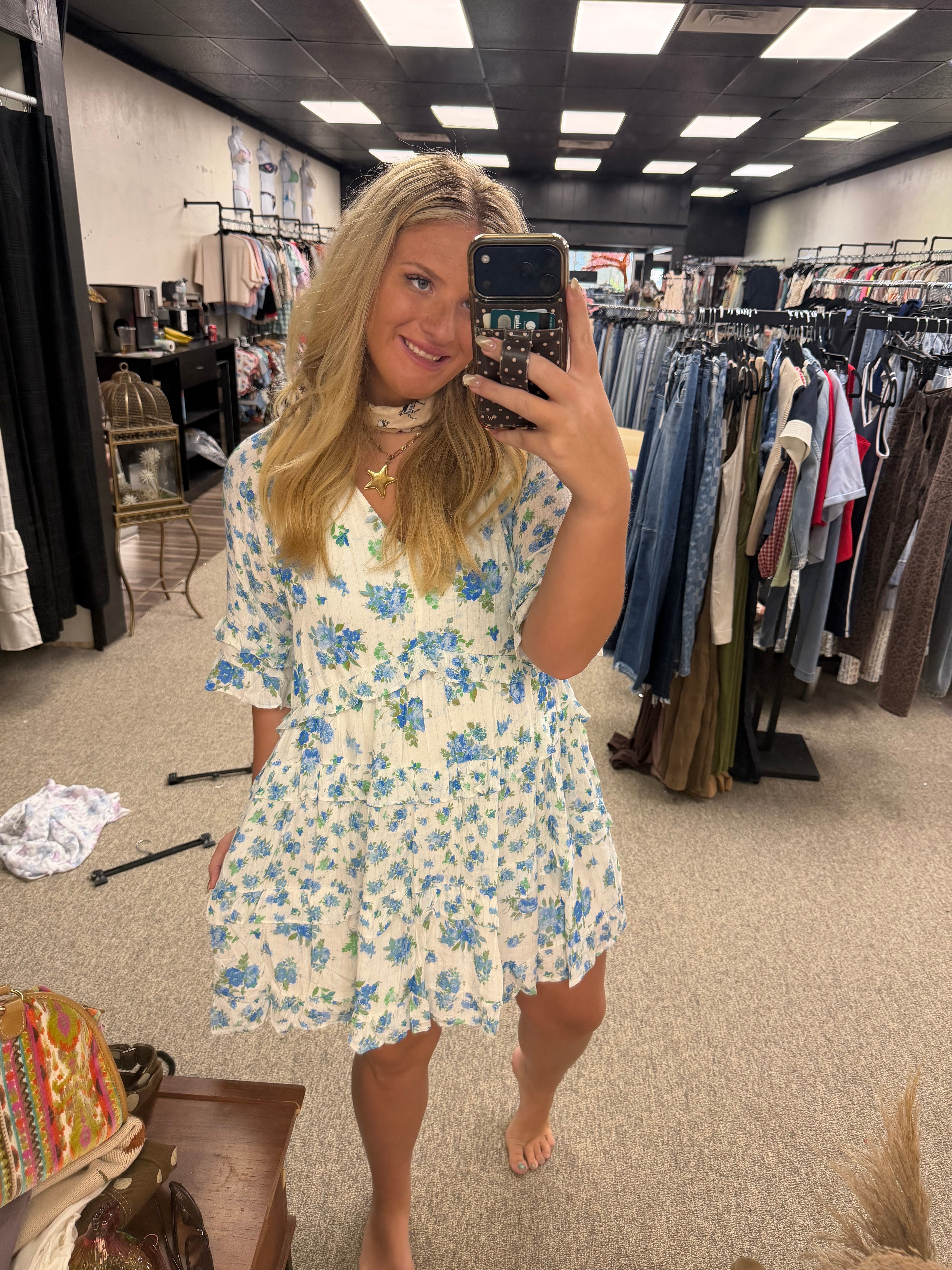 Sunday Garden Tiered Mini Dress