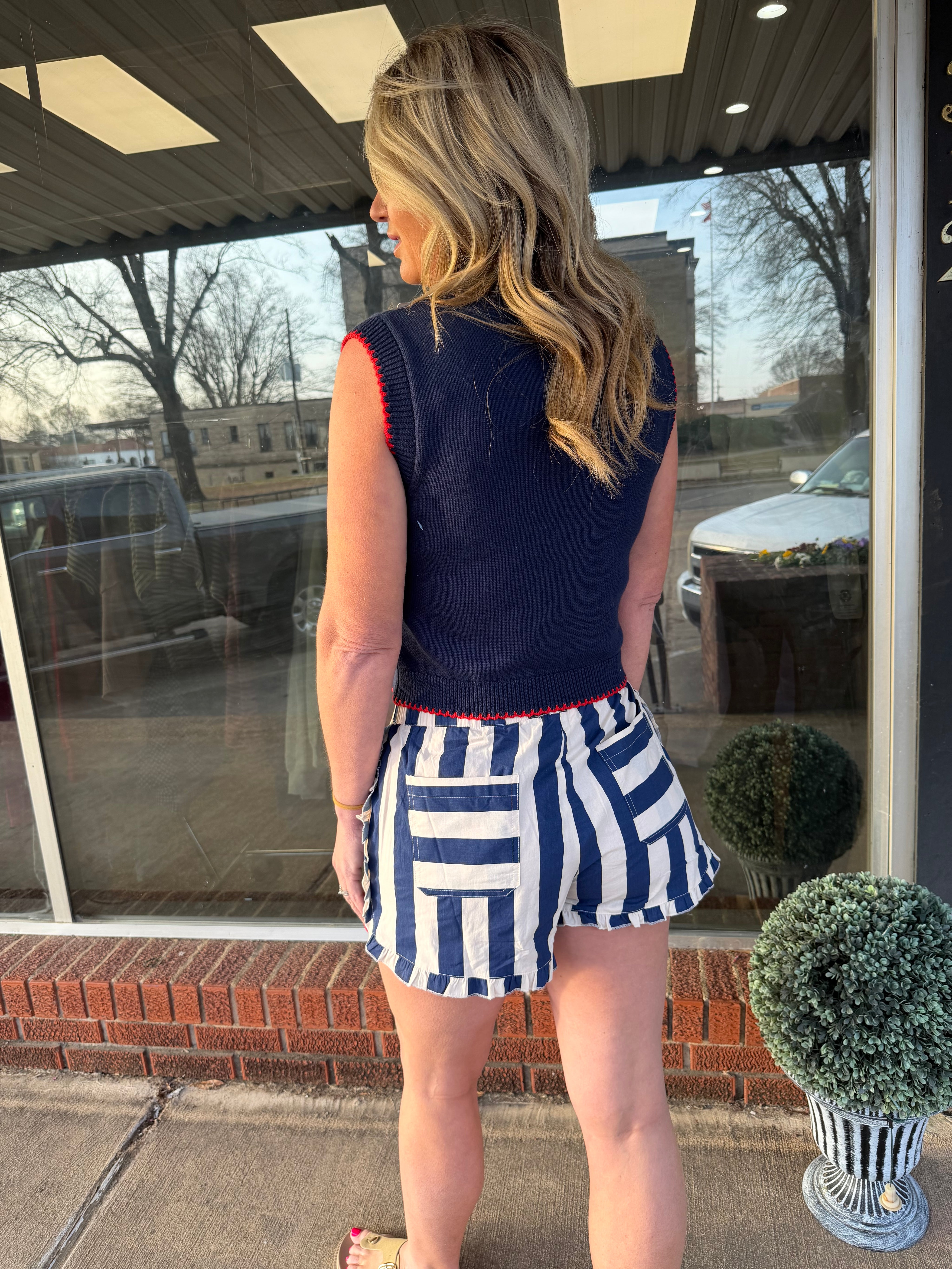 Boardwalk Babe Striped Shorts