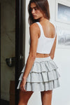 Heather grey tiered terry skirt