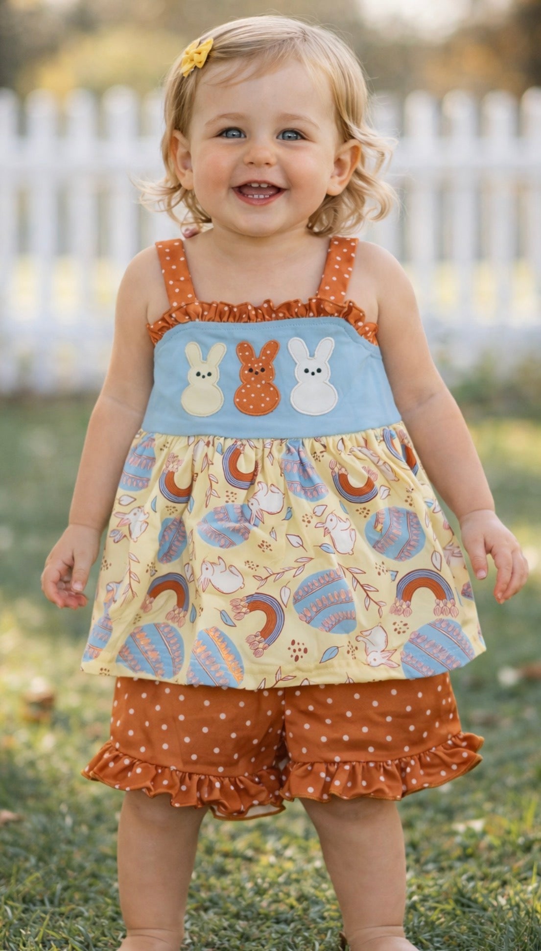 Little girls polka dot peep outfit