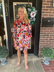 Velvet floral dress