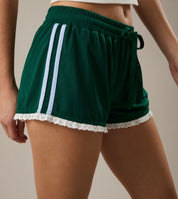 Varsity Sweetheart Lace Trim Shorts