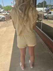 Purple and yellow striped set