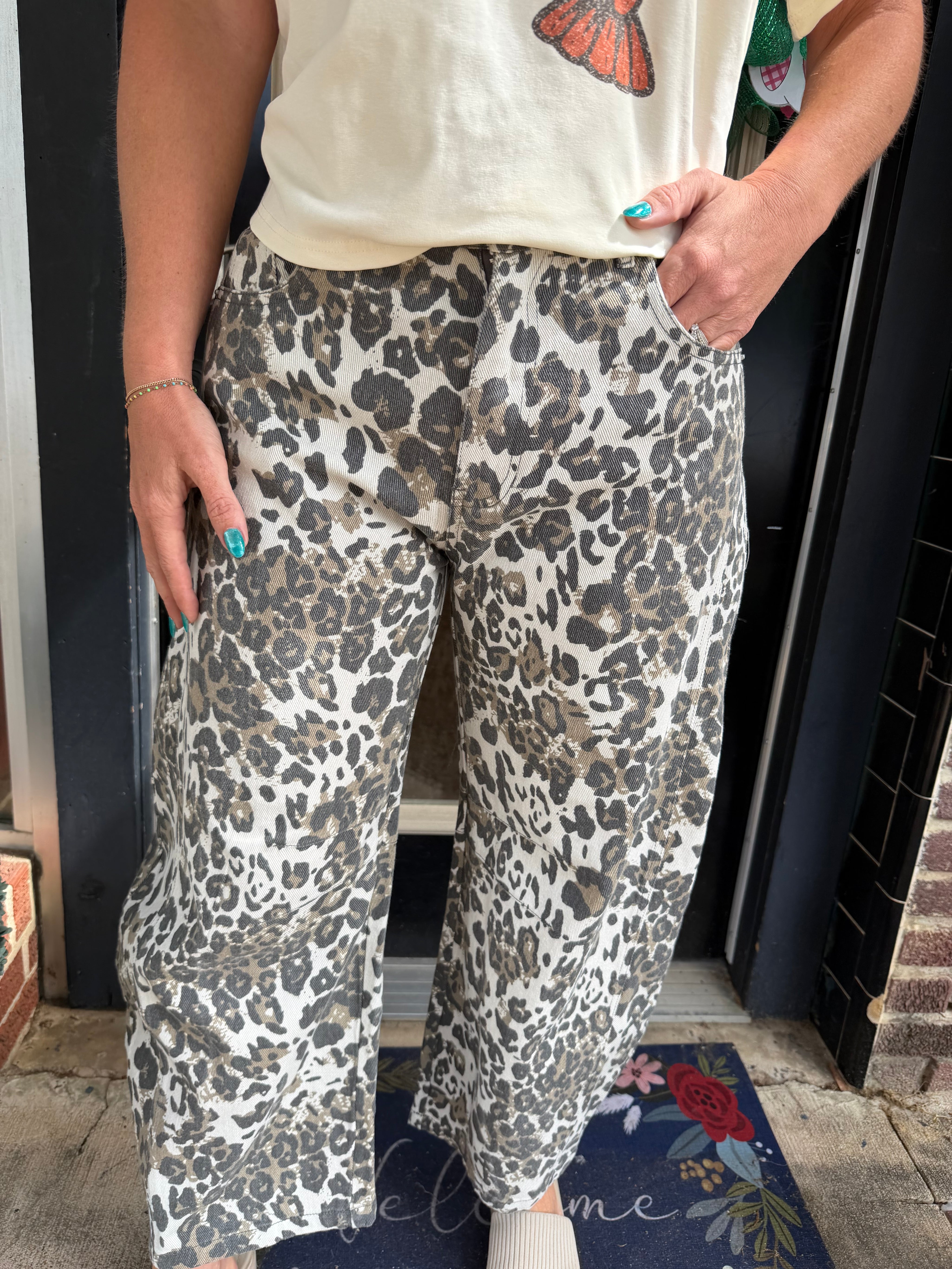 Sahara mix animal print pants