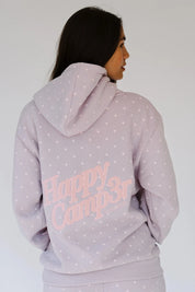 Happy Camper Polka Dot Lilac Hoodie