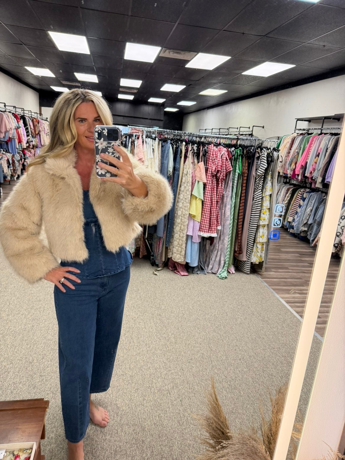 Cropped Faux Fur Jacket