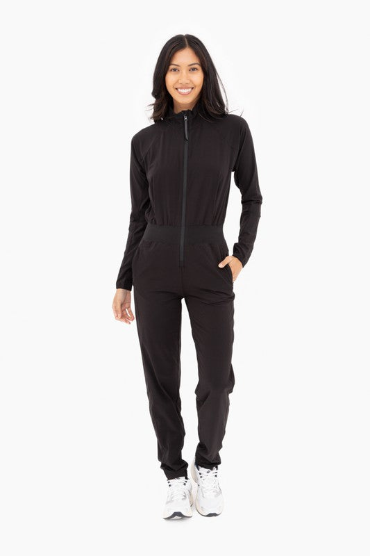 Athletic jacket jumpsuit