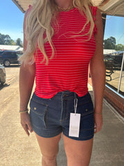 Square pocket risen shorts
