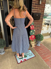 Harbor Breeze Striped Midi Dress