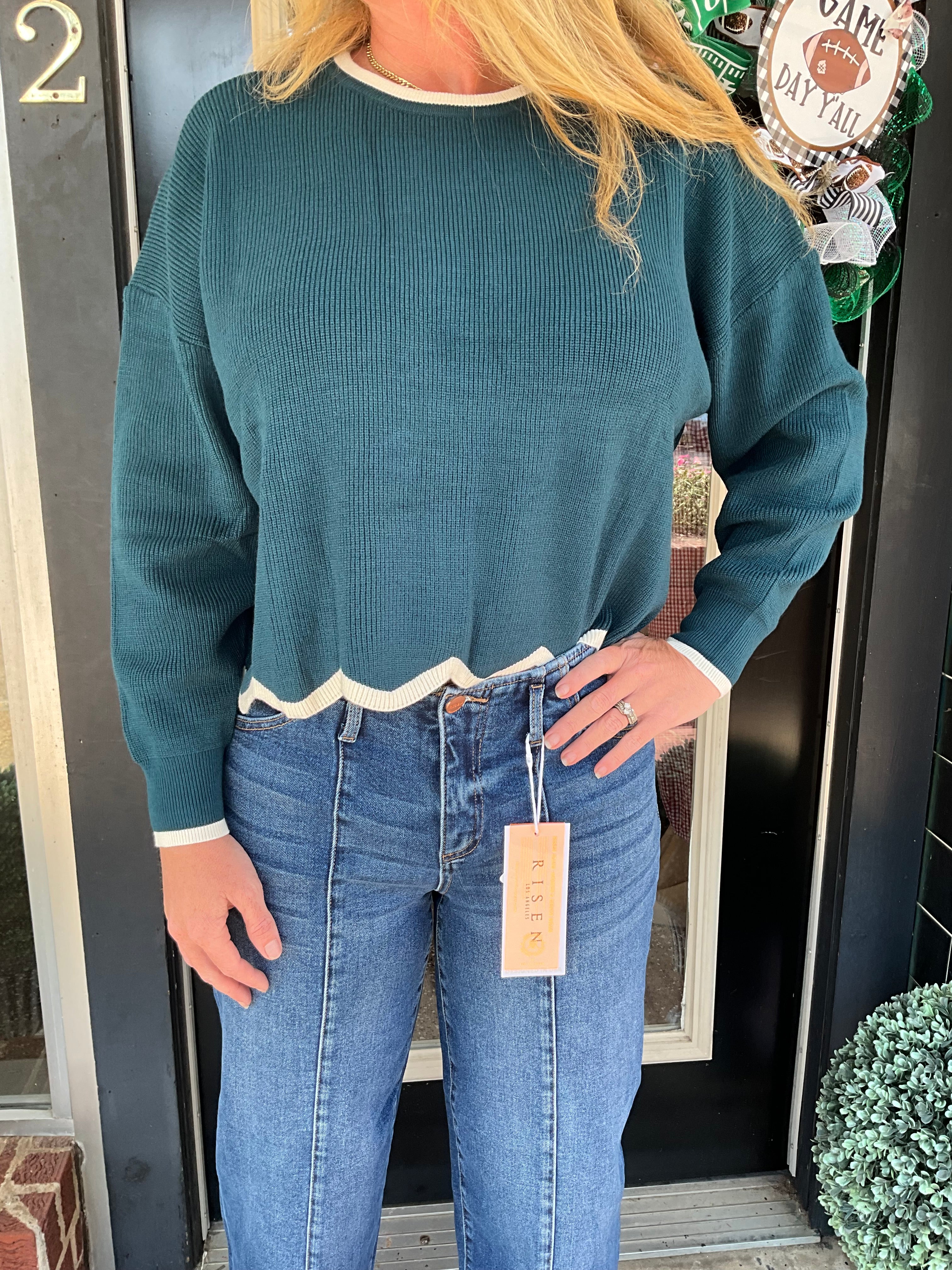 Crinkle cut sweater