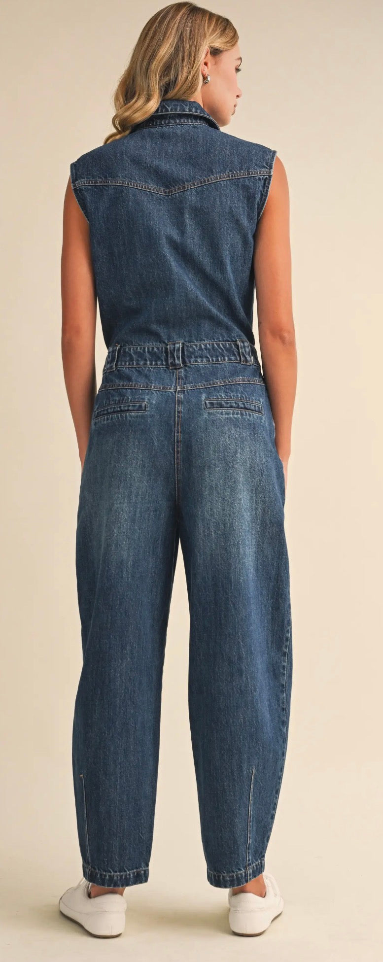 Downtown Denim Barrel-Leg Jumpsuit