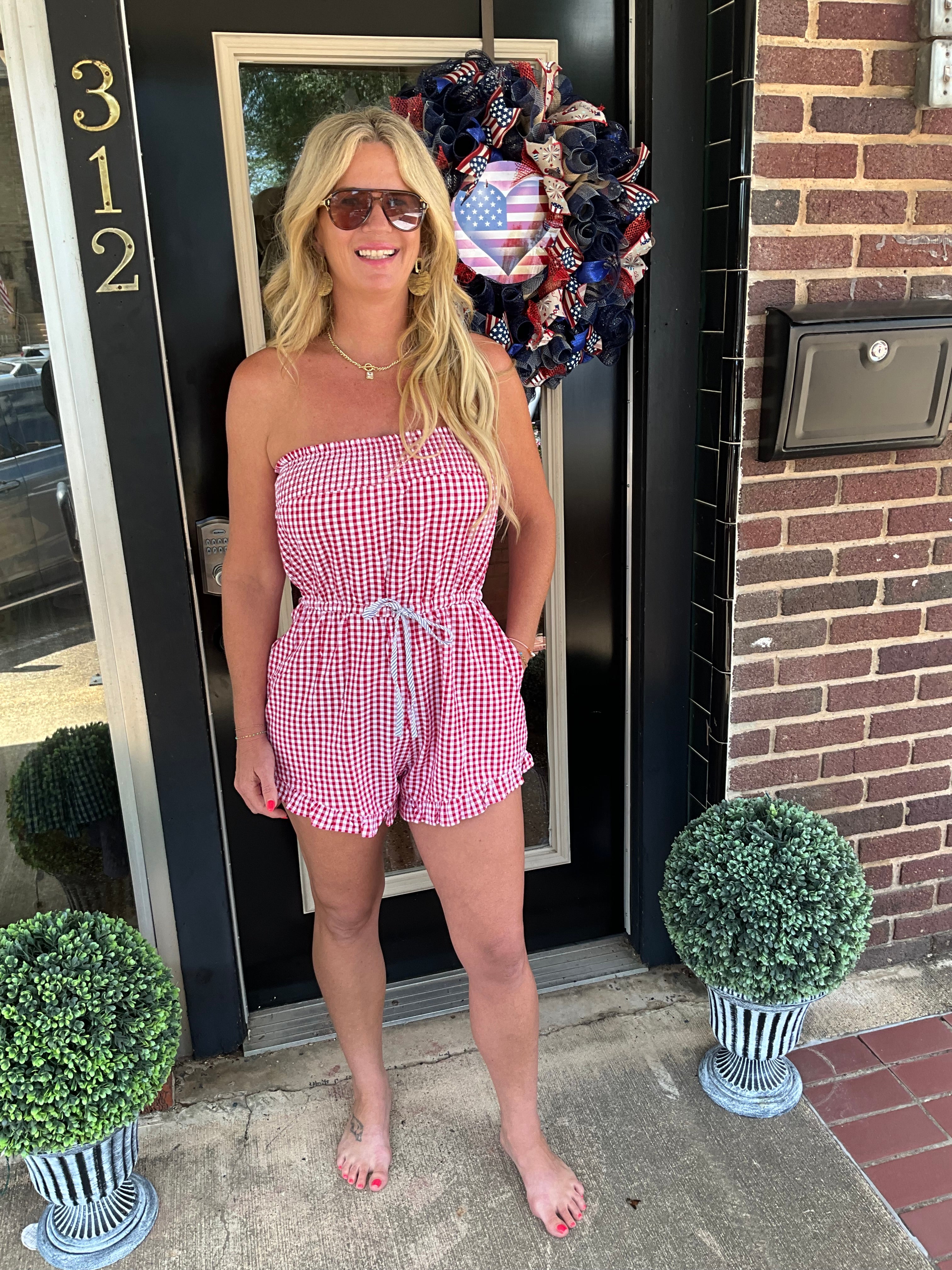 Strawberry sundae romper