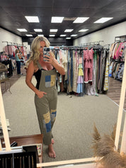 Patchwork Pocket Overalls