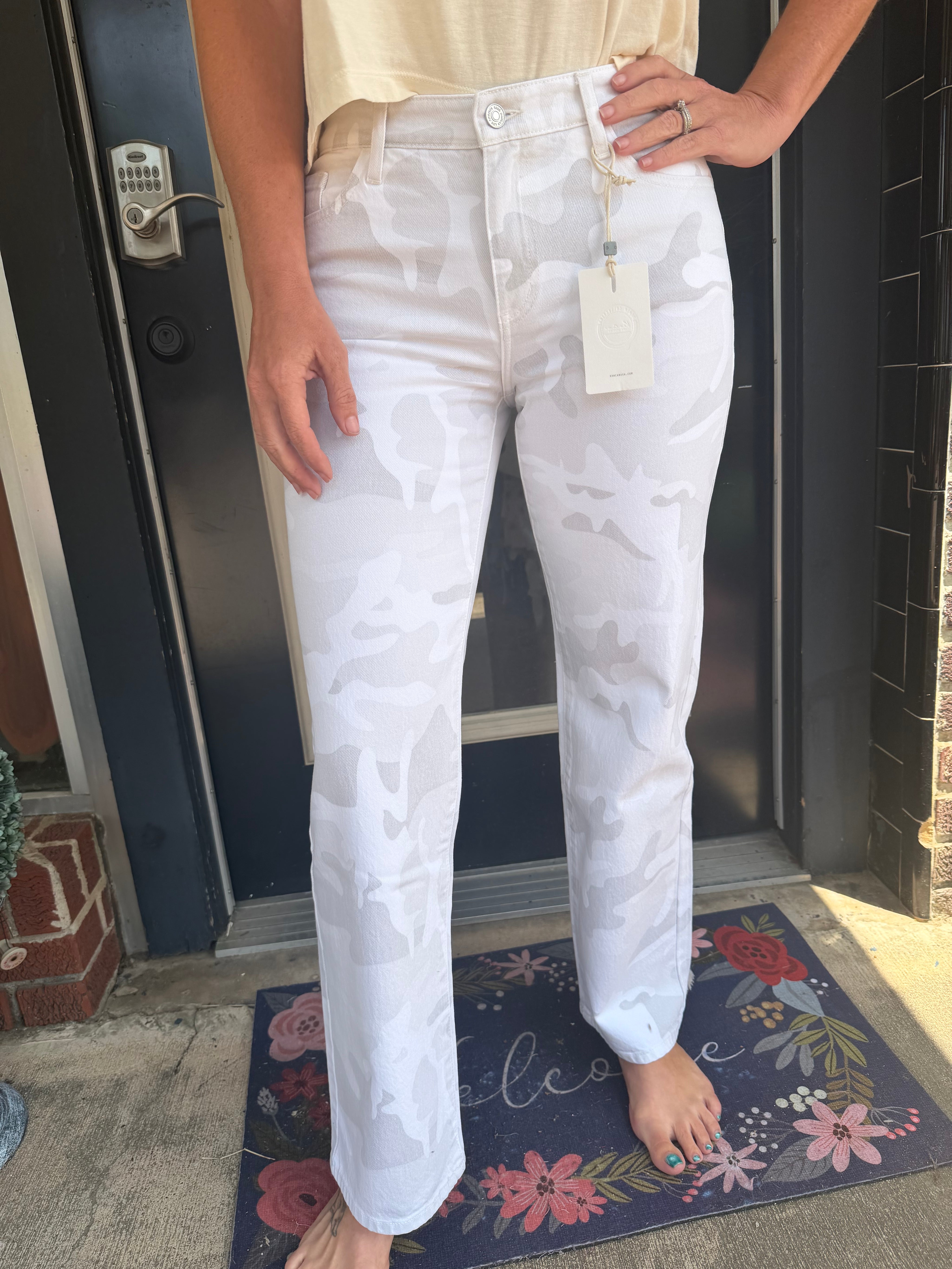 Kancan white camo jeans