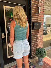 Cool Lovervet High Rise Drawstring Denim Shorts