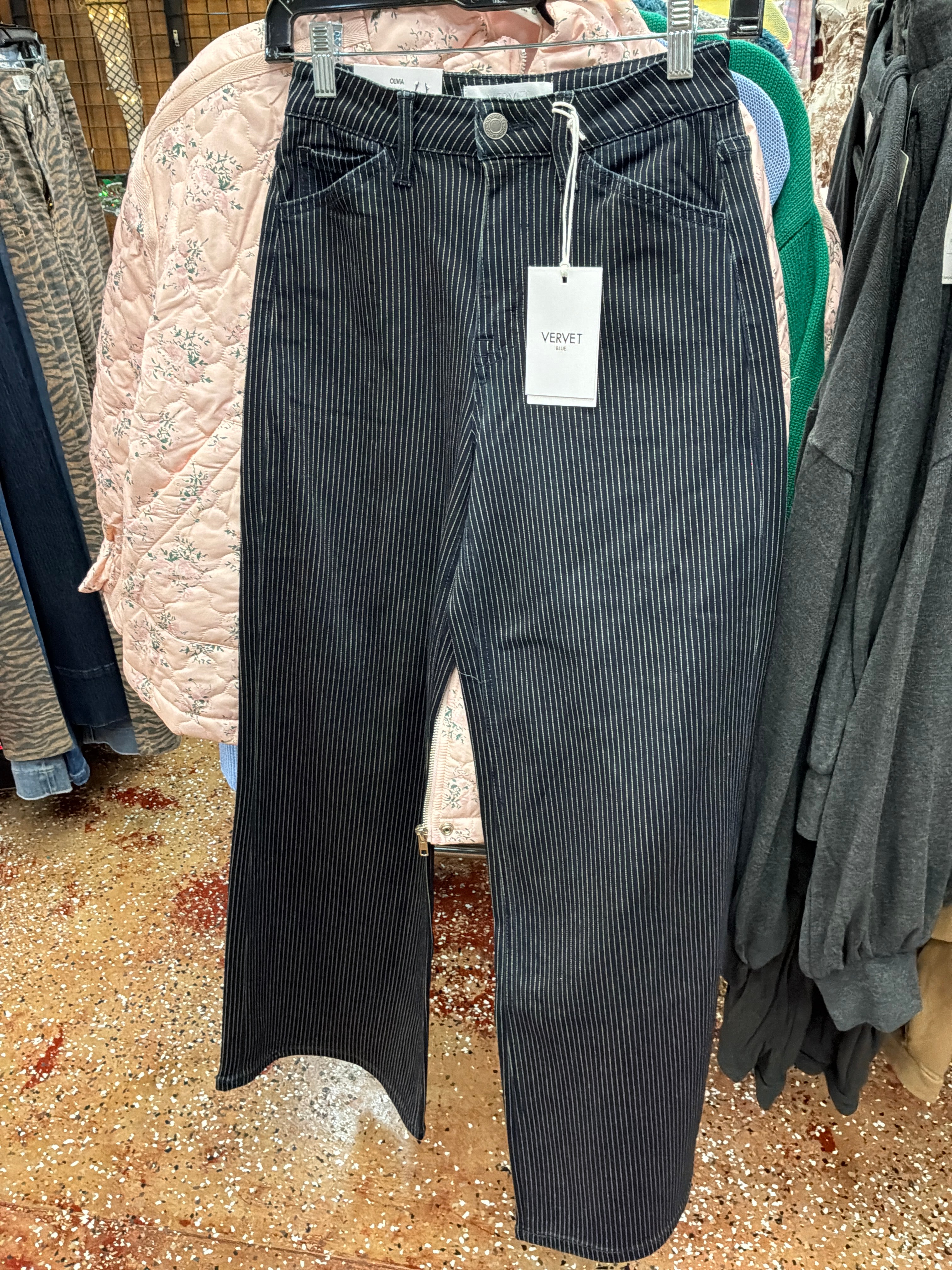 Vervet Navy Pinstripe Trouser