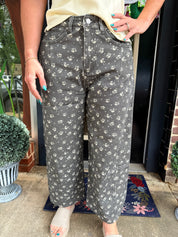 Charcoal floral pants
