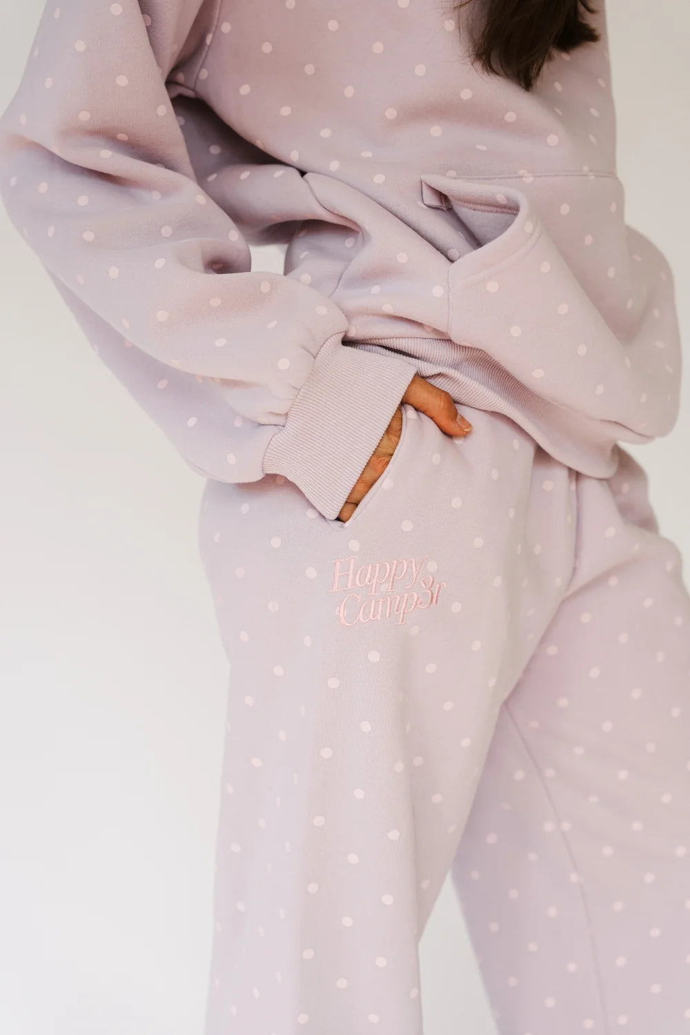 Happy Camper Polka Dot Lilac Wide-Leg Pants