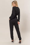 black knit  jumpsuit